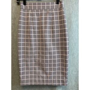 Milly Plaid Pencil Skirt Knee Length Houndstooth‎ Women Sz 4 Classic Chic